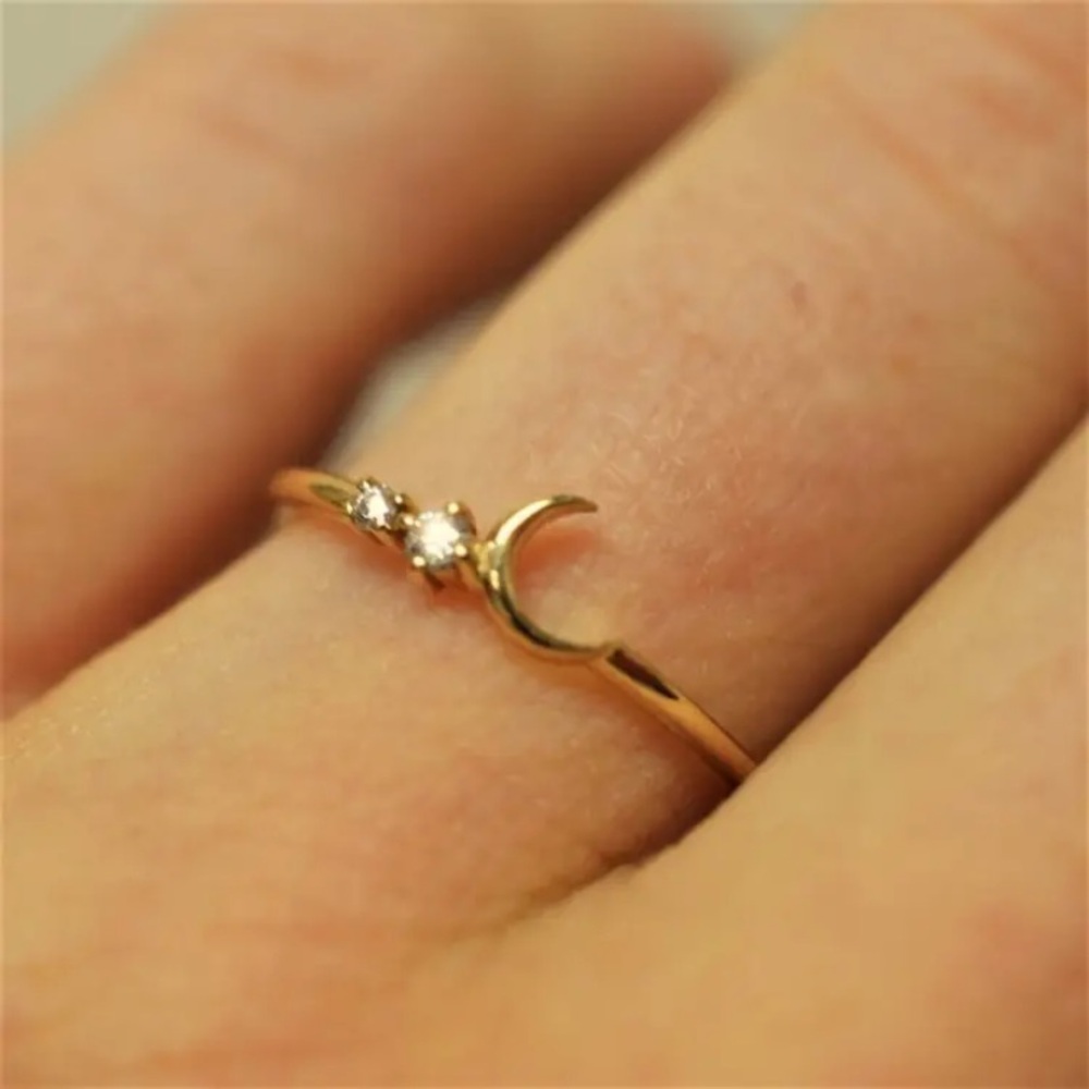 Stack Ring Elegant 18k Gold-Plated Celestial Ring… - image 6